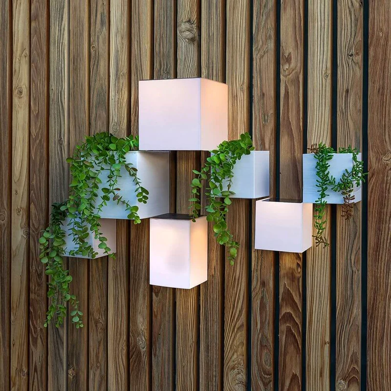 Wally Square Wand Dekoration mit Kunstpflanze