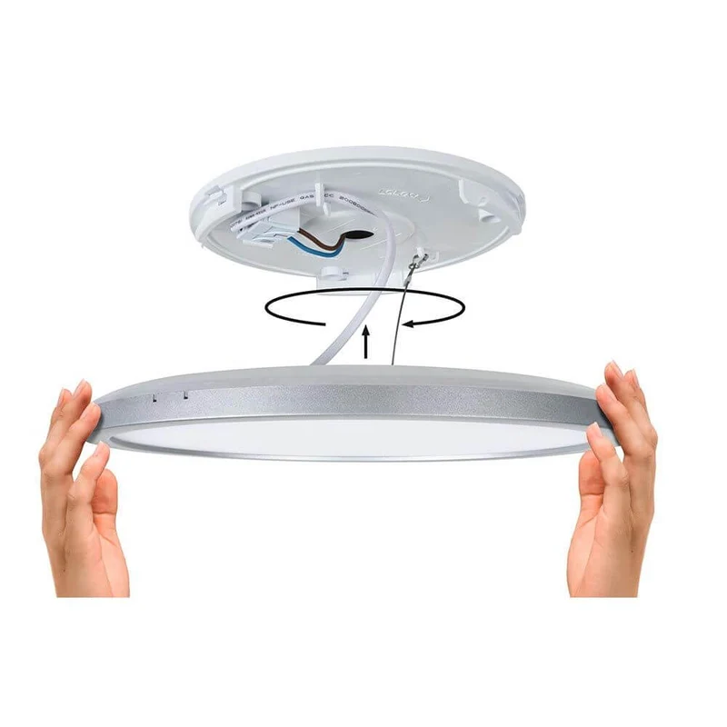 LED Panel Atria Shine Rund Chrom-Matt mit Stufen-Dimmer