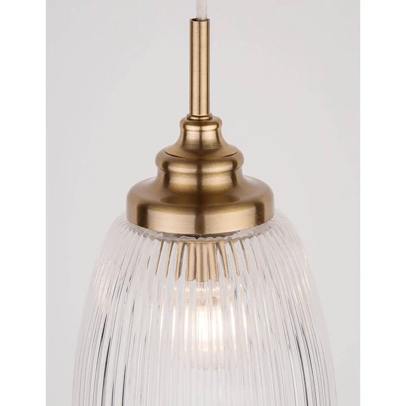 Mond Glas-Pendellampe Gold
