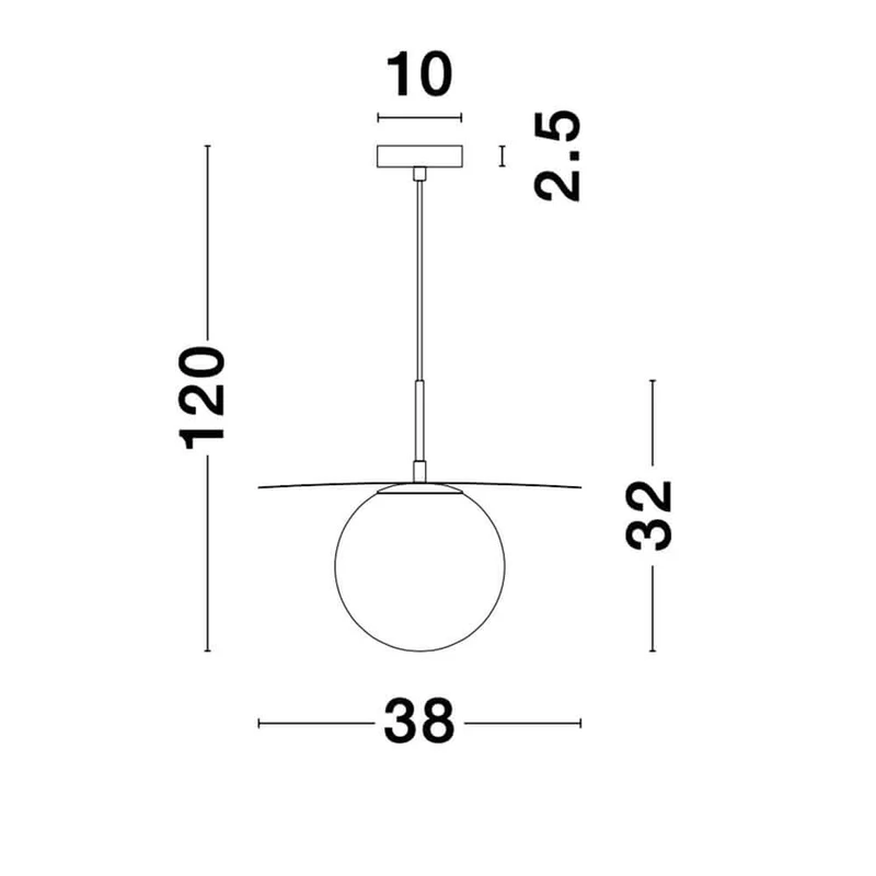 Obbit Glas-Hängelampe Metall Schirm