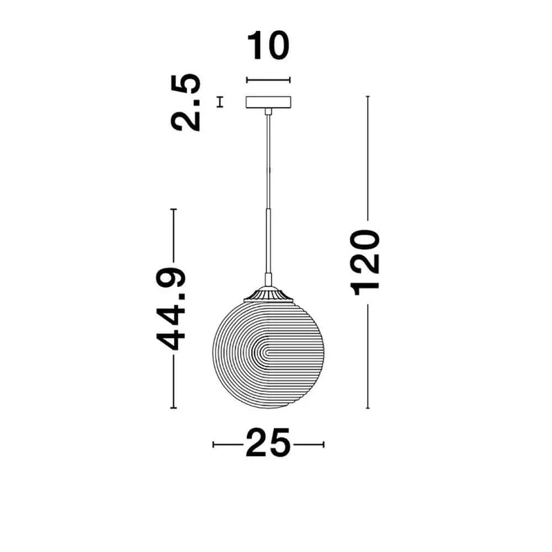 Athena Glas-Pendellampe Ø 25cm