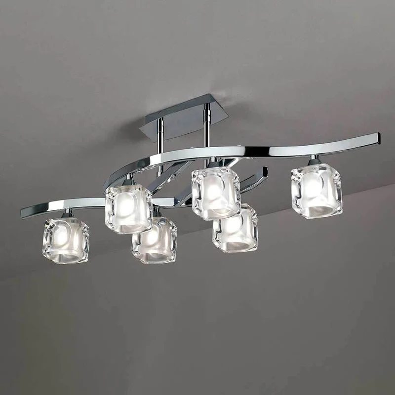 6-flammige Deckenlampe Cuadrax Cristal