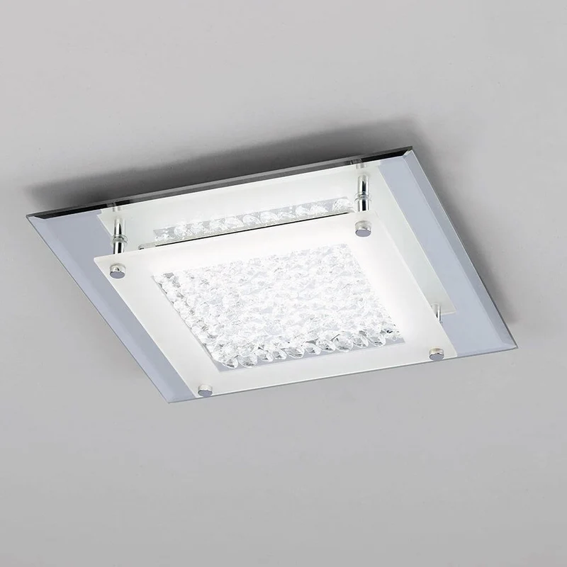 Crystal LED Mirror Deckenleuchte Eckig