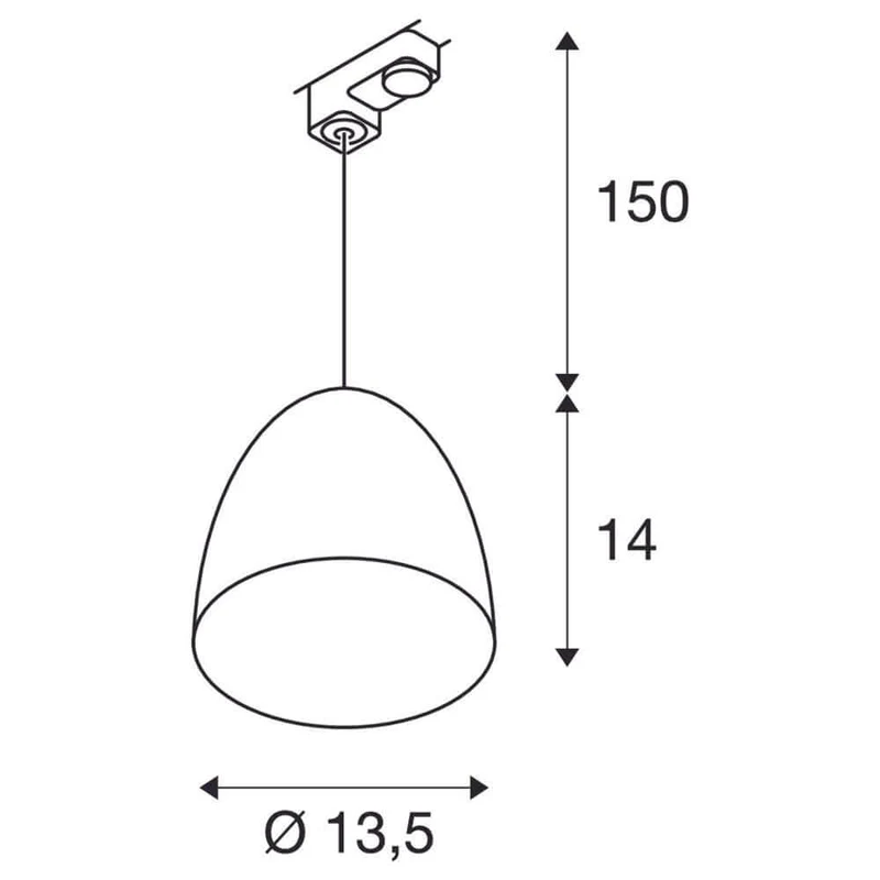 3-Phasen Para Cone 14 QPAR51 Pendellampe Kupfer
