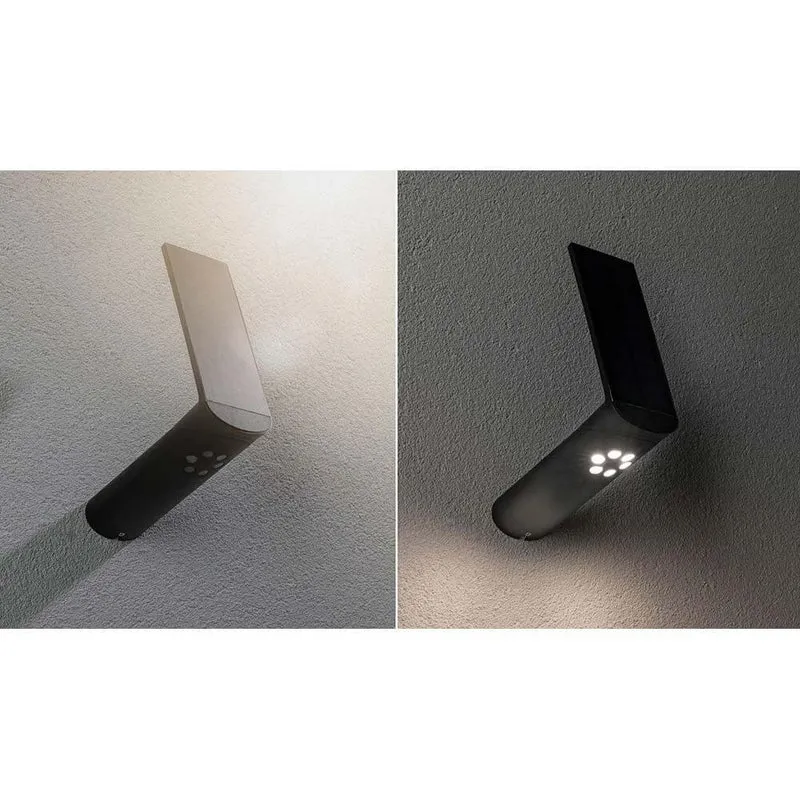 LED Solar-Wandlampe Ilias IP44 3000K Bewegungsmelder Anthrazit