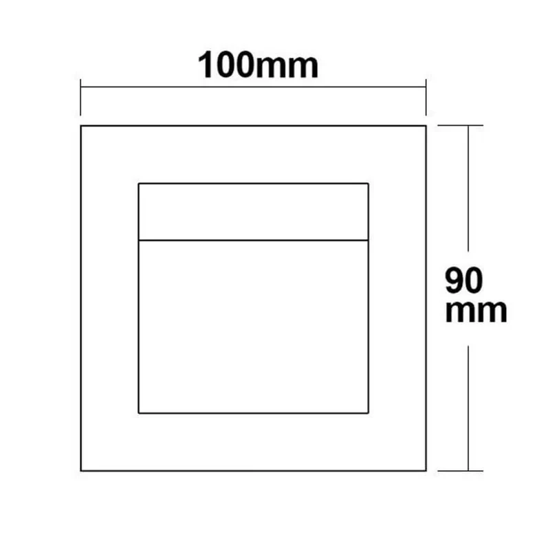LED Einbauleuchte rechteckig IP44 Edelstahl 1W Warmweiß