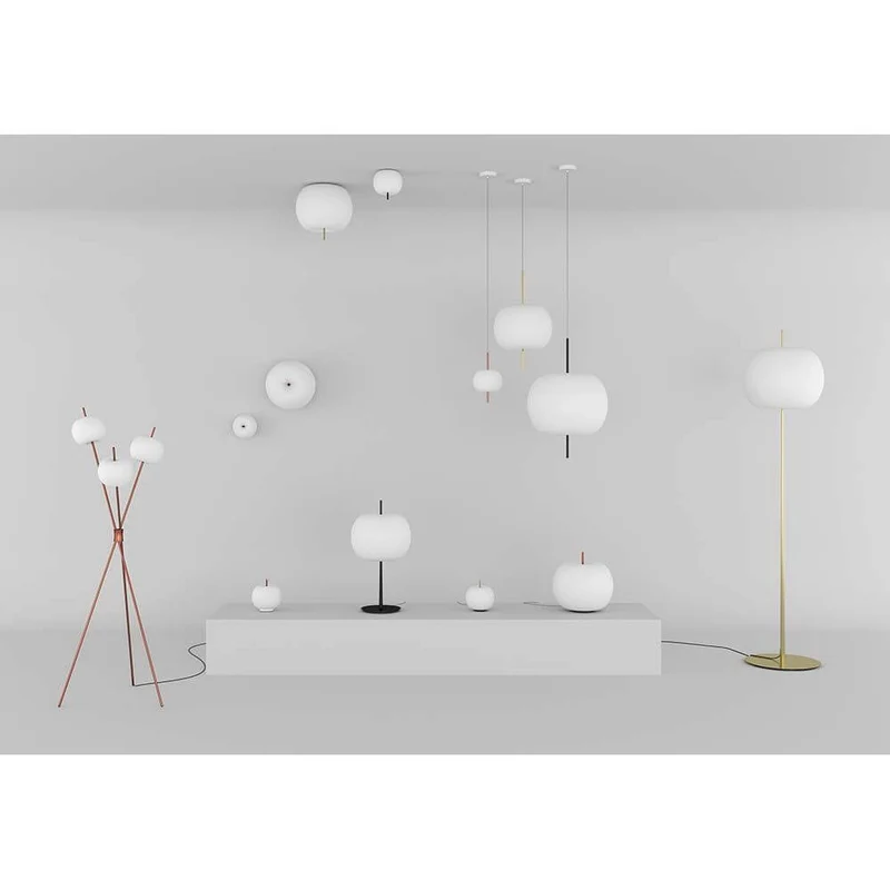 Kundalini Stehlampe Kushi XL mit Opalglasschirm 183cm Dimmbar