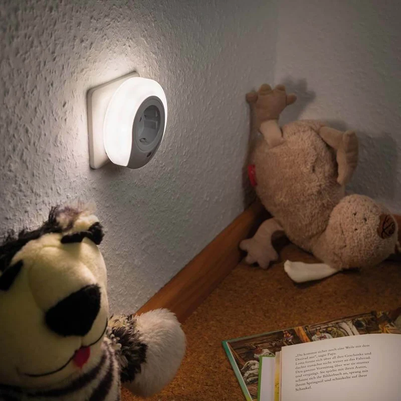 LED Steckerlicht Bilby rund mit Sensor 3000K Weiß