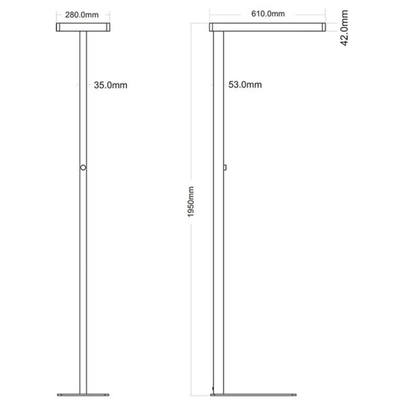 LED Büro Stehleuchte Office Pro 8300lm Dimmbar 4000K Silberfarben
