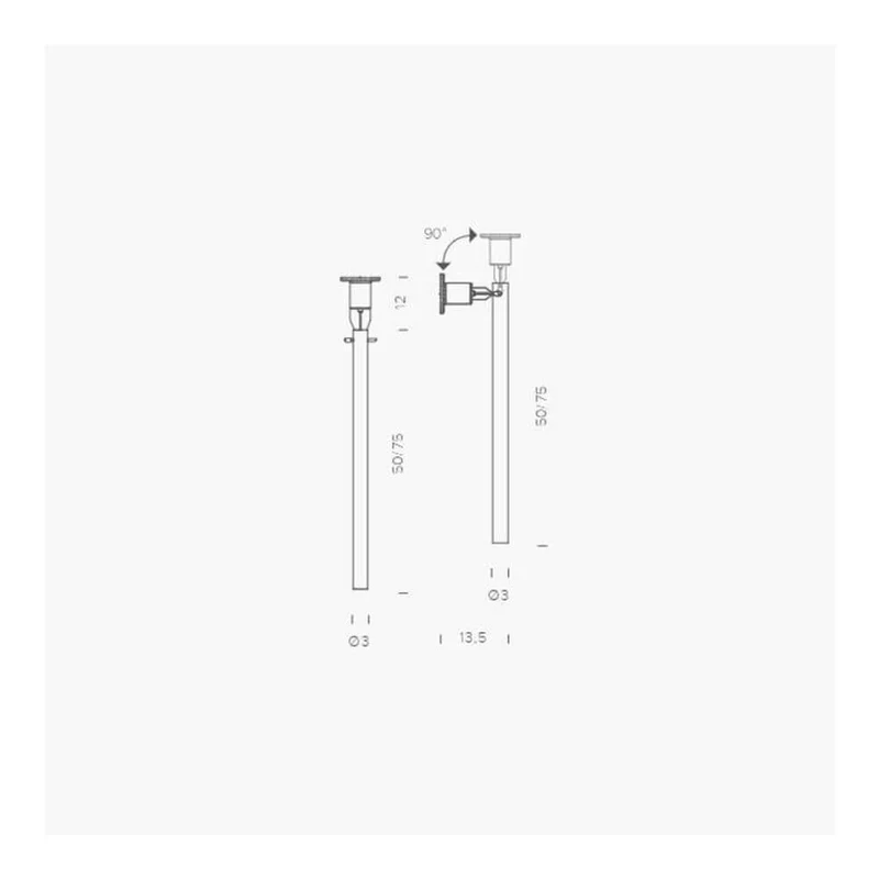 Nemo Canna Nuda Glas Wand- & Deckenlampe silber