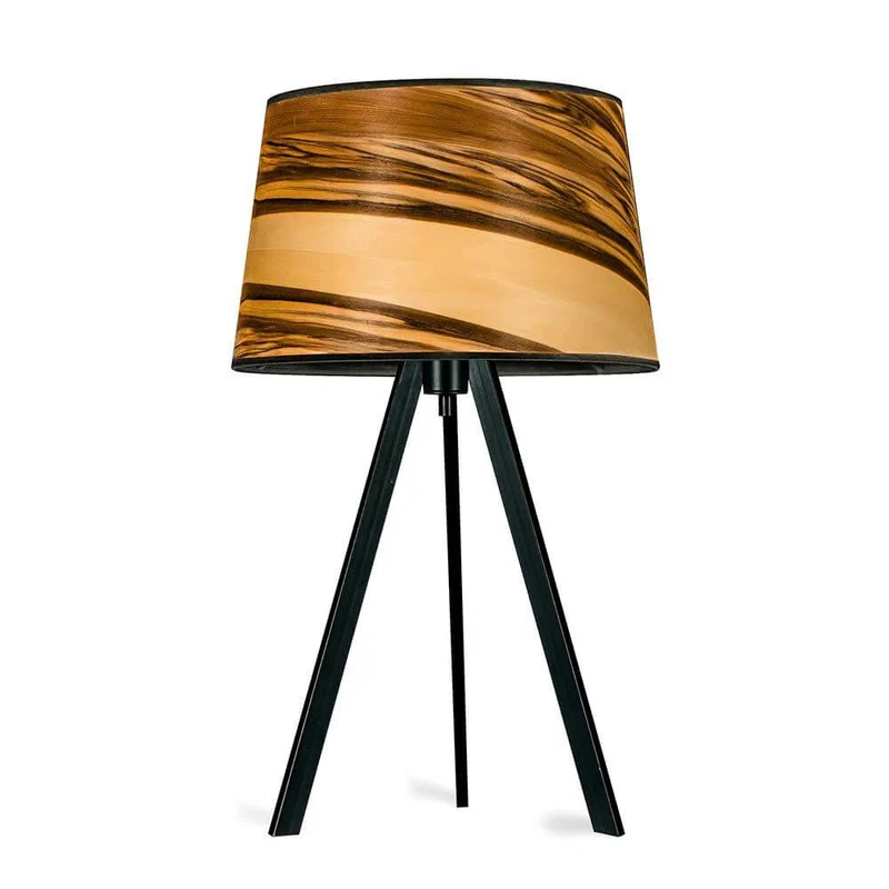 Dreibeintischleuchte Attica 60cm Satin Nussbaum