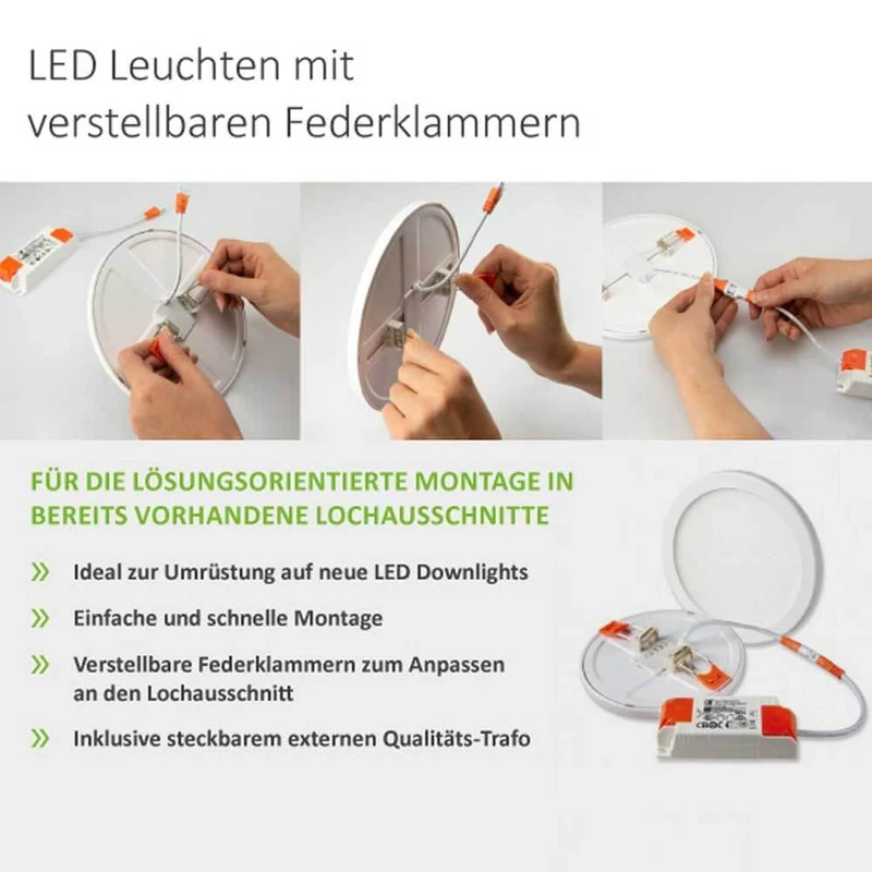 Einbau LED-Panel Ø 12cm Flex 8W Ausschnitt 5-10cm Neutralweiß