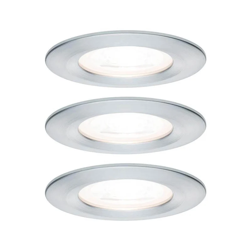 Einbauleuchten-Set Nova rund starr LED IP44 3x6,5W 2700K GU10