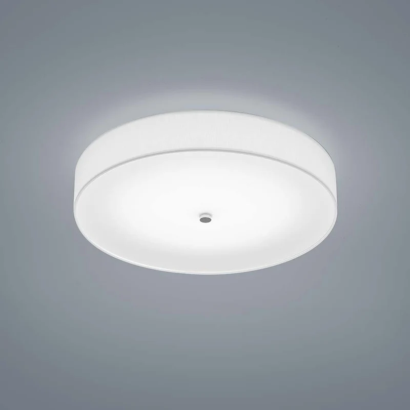 LED Deckenlampe Boki Nickel-Matt, Schirm Chintz Weiß