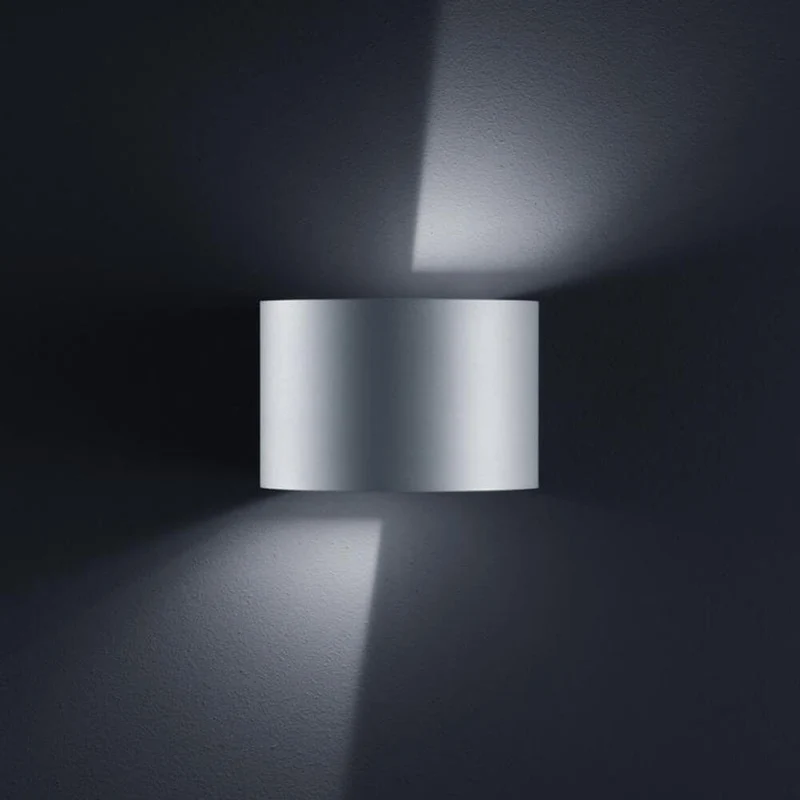 LED Außen-Wandleuchte Siri 44 - R IP54 Silbergrau