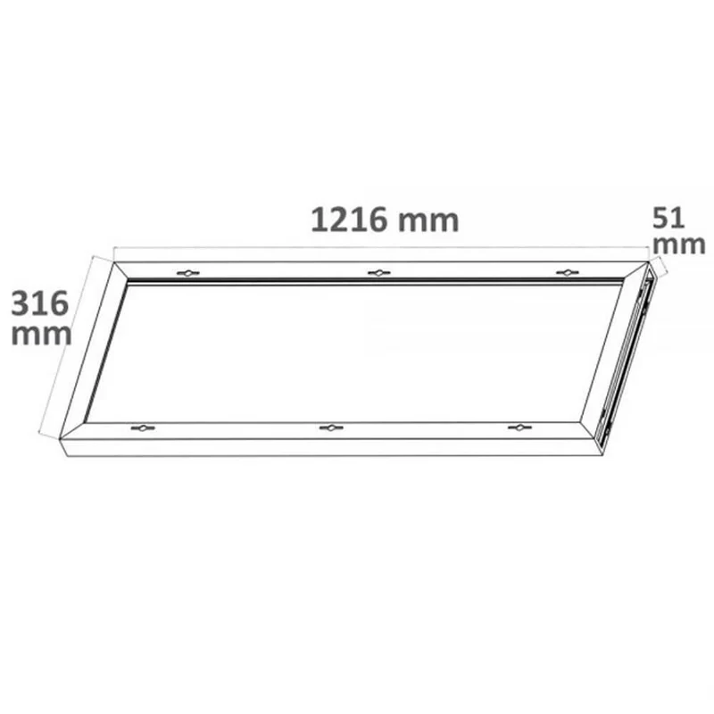 Aufbaurahmen Weiß für LED Panel 1200