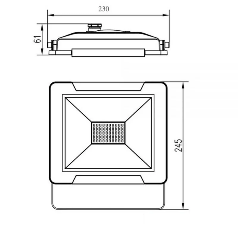 LED Fluter Warmweiß 50W 4000lm , IP65 Schwarz