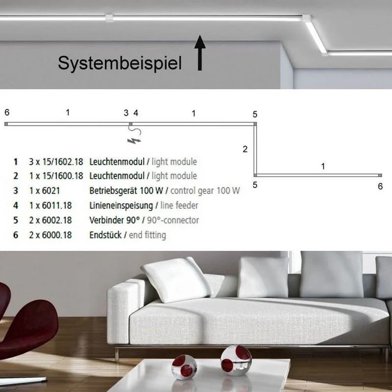 VIGO System LED-Linienmodul 150cm Alu-matt