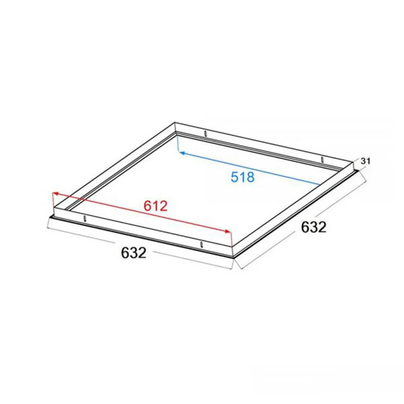 Einbaurahmen Weiß für LED Panel 600