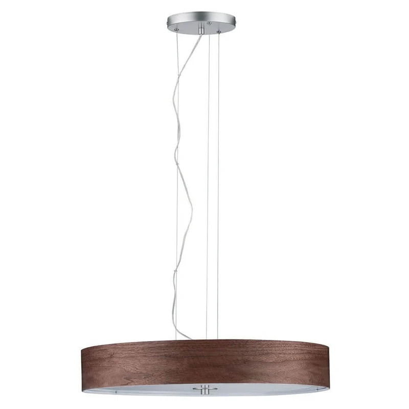 Neordic Liska Holz Pendelleuchte 3-flammig Chrom
