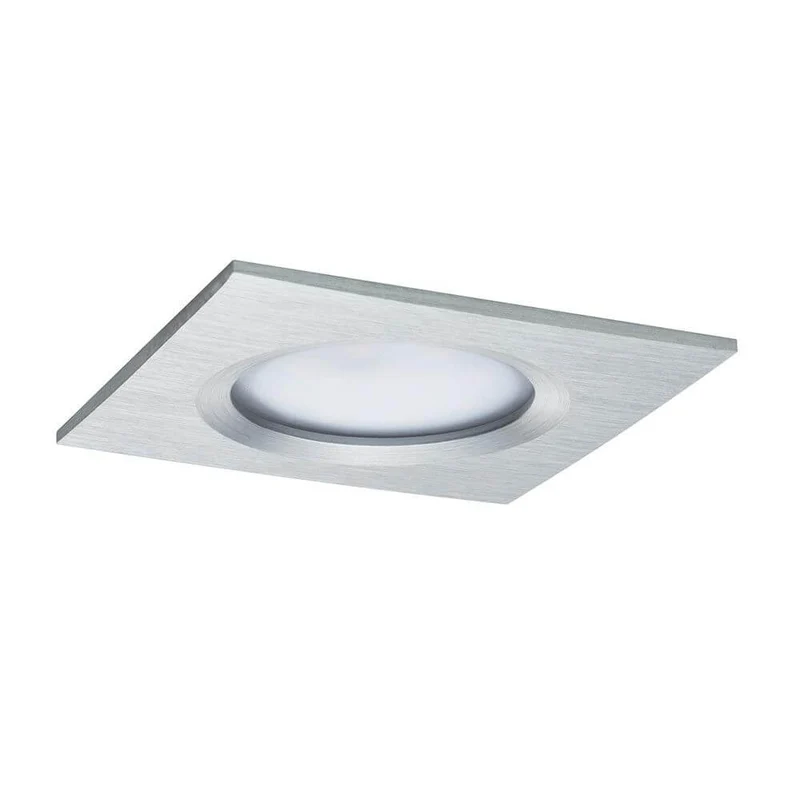 3er LED Einbauleuchten-Set Coin Slim IP44 eckig 6,8W Alu Dimmbar
