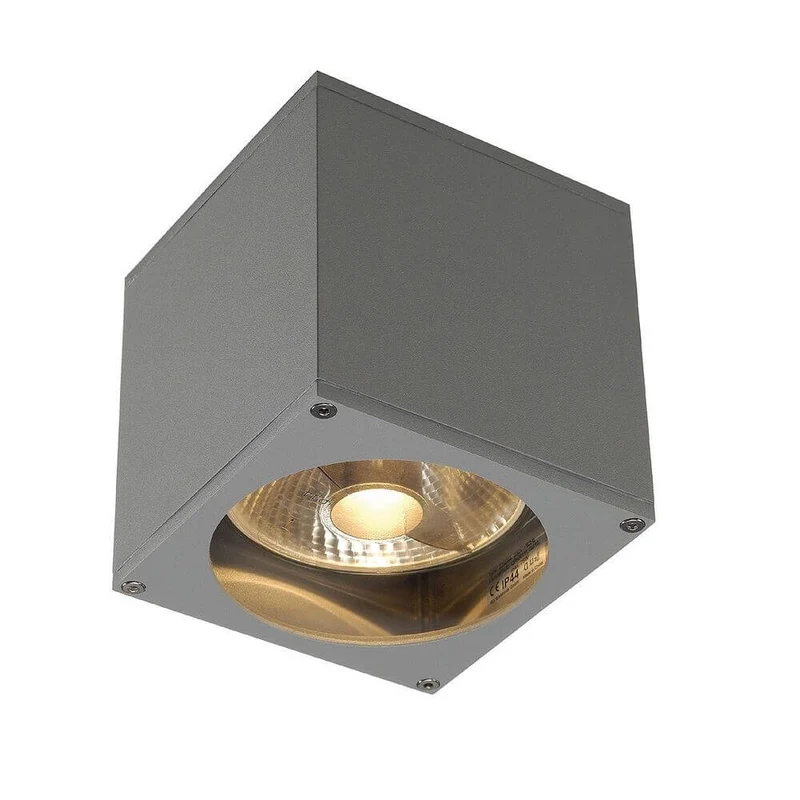 Big Theo Wall Out Wandleuchte eckig silbergrau ES111 max. 75W