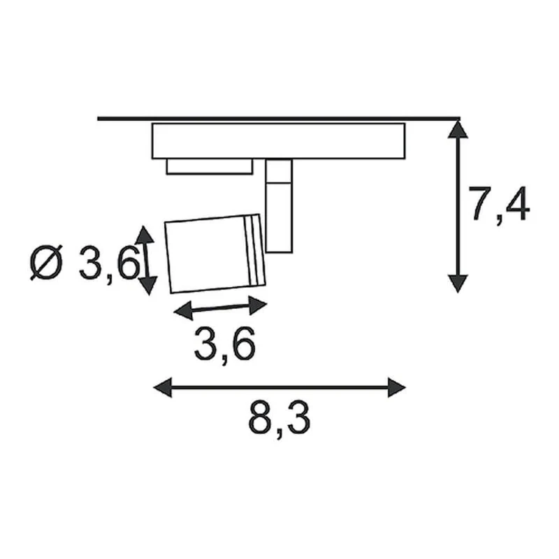 Puri Leuchtenkopf schwarz GU10 max. 50W inkl. 1P.-Adapter