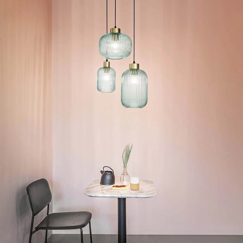 Mint Pendellampe aus Glas