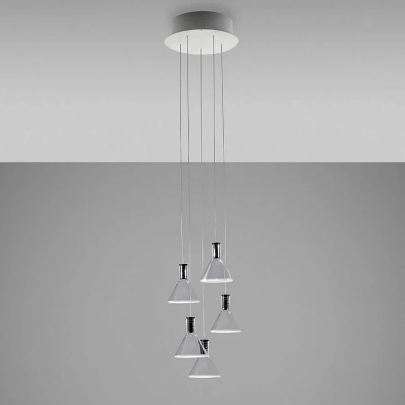 Fabbian Multispot LED-Hängeleuchte Polair 5-flammig rund