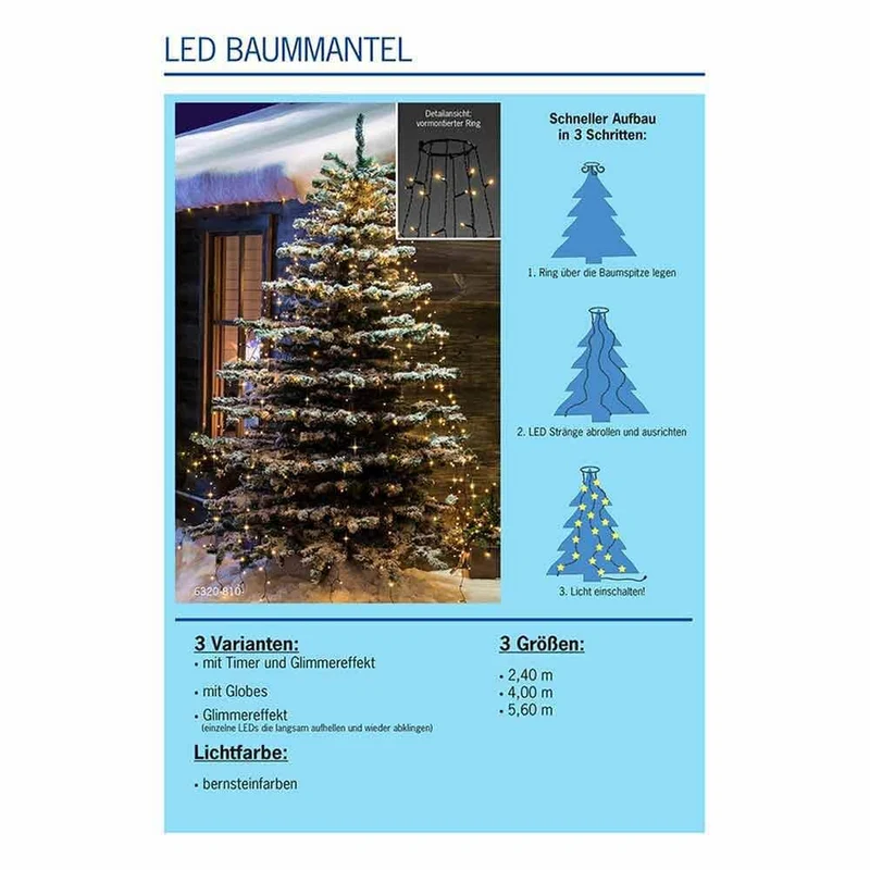 LED Christbaummantel mit Appsteuerung IP20