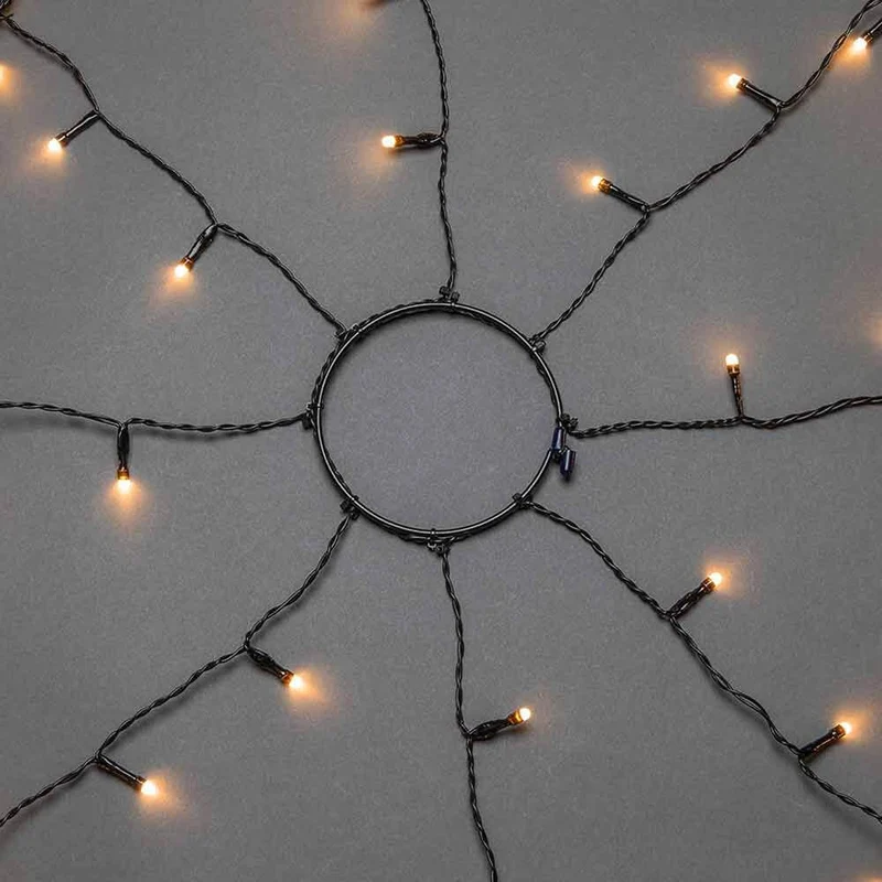 LED Baummantel mit Ring, Glimmereffekt & 8h Timer Schwarz