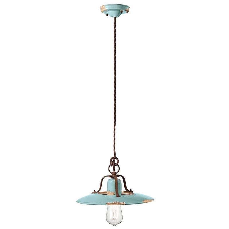Ferroluce Country Keramik-Hängeleuchte Ø 30cm