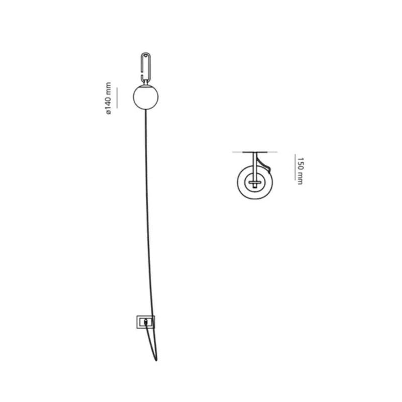 Artemide Nh Parete Messing, Schwarz