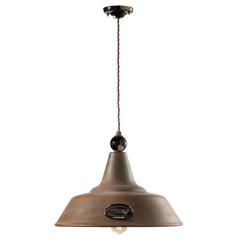 Ferroluce Grunge Vintage-Hängeleuchte Ø 45cm