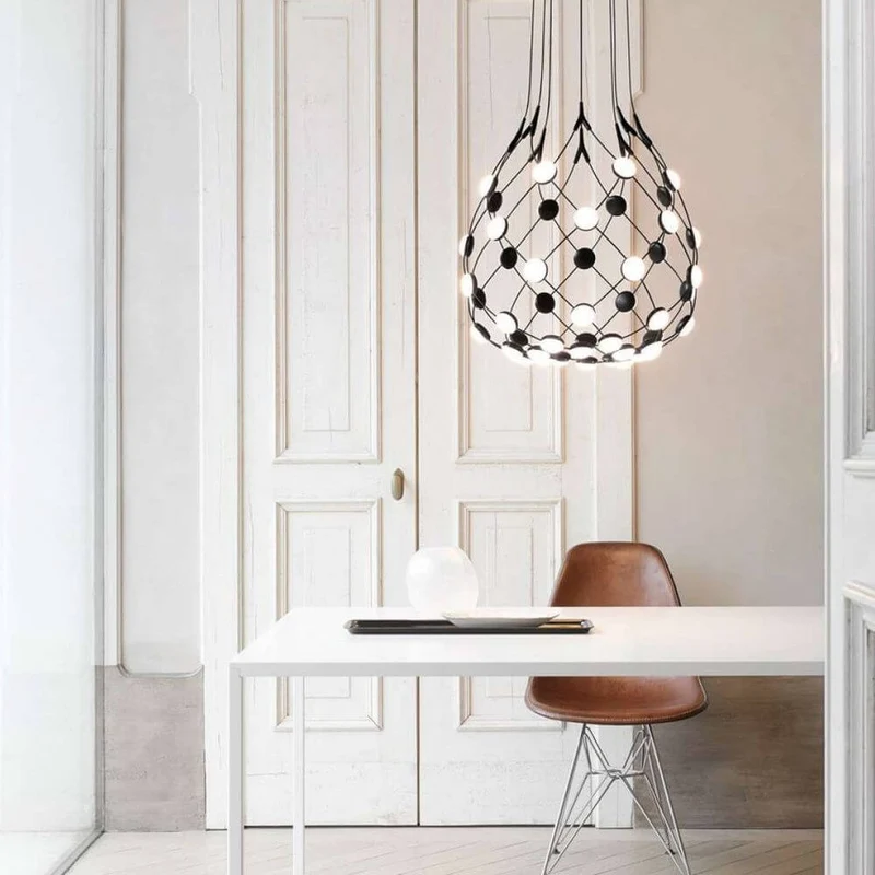Luceplan LED Hängelampe Mesh Ø 55cm, max. 100cm