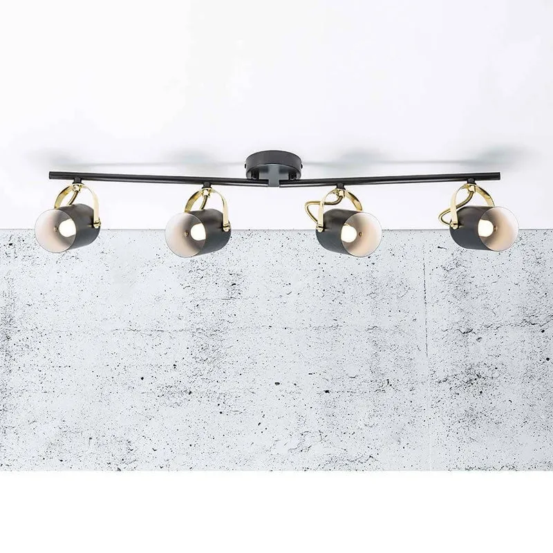 4er-Spot Lotus Schwarz, Messing