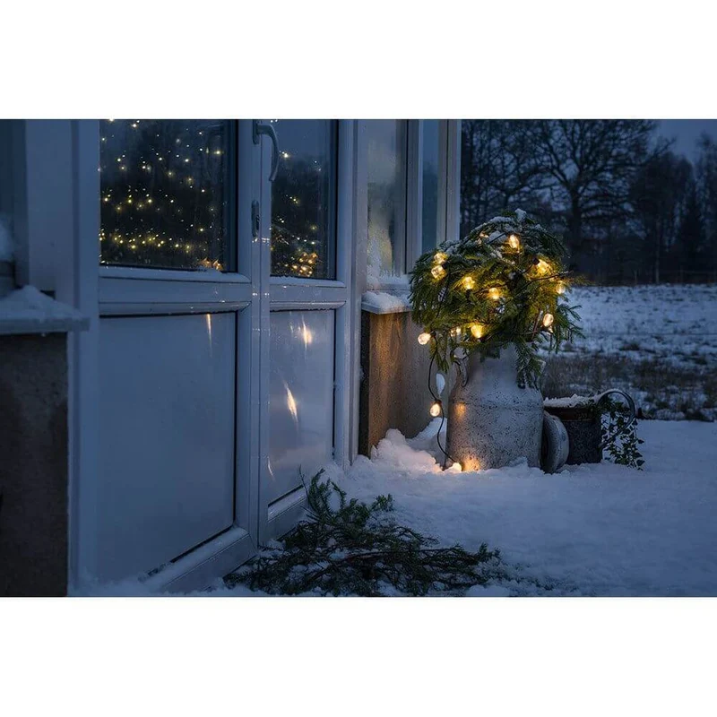 LED Biergartenkette 20er klar 40 bernsteinfarbene Dioden 24V