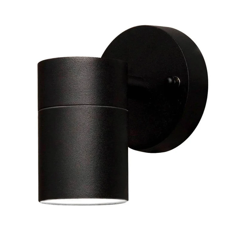 Modena Außen-Wandleuchte Schwarz, klares Glas, Reflektor