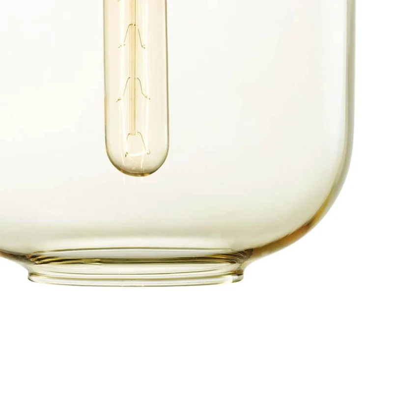 Tischleuchte Amp im Skandi-Look Rauchglas, Messing