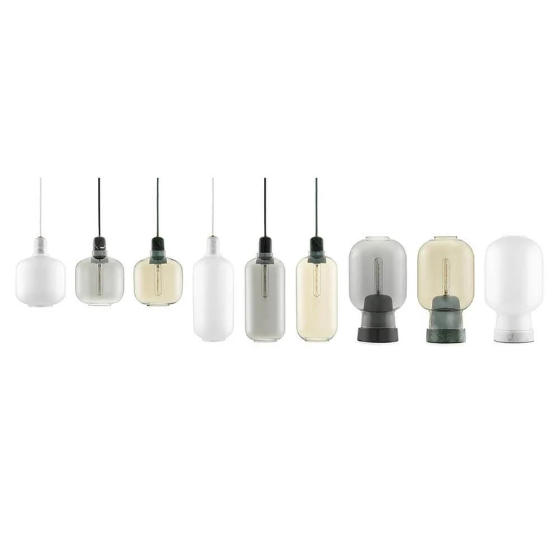 Pendelleuchte Amp L Rauchglas, Messing
