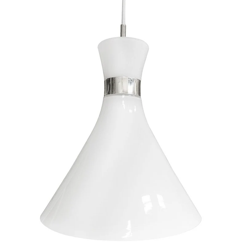 Trumpet Pendelleuchte mit Stoffkabel Weiß