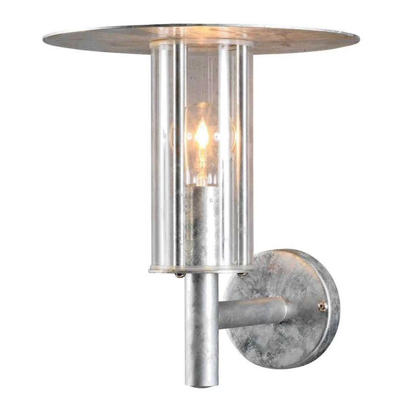 Mode Außen-Wandleuchte galvanisierter Stahl, klares Polycarbonat Glas