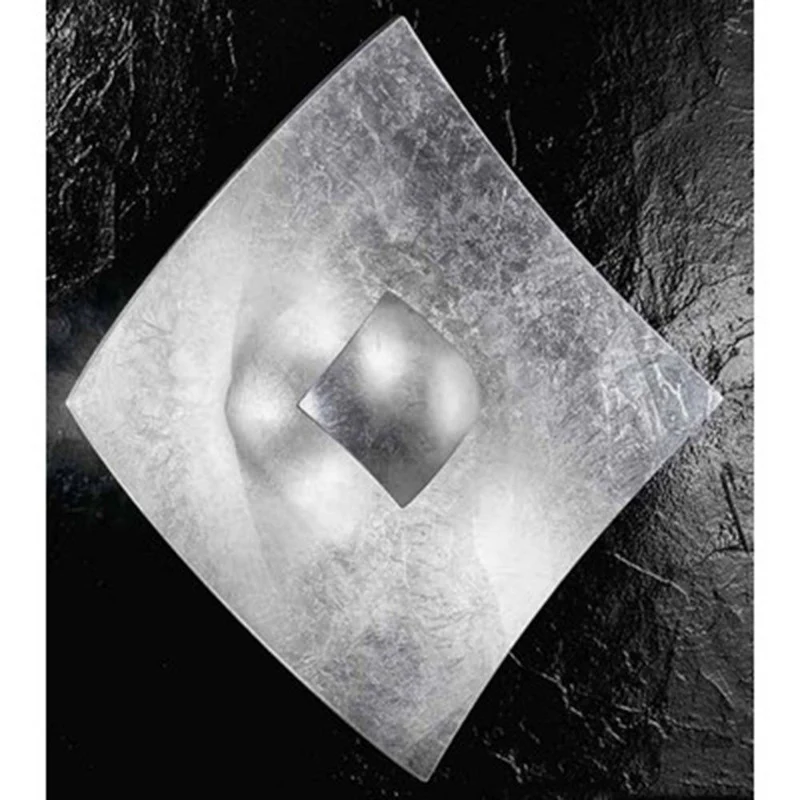 Quadrangolo Silber Wand- & Deckenleuchte Blattfolienversilbert 32,5cm
