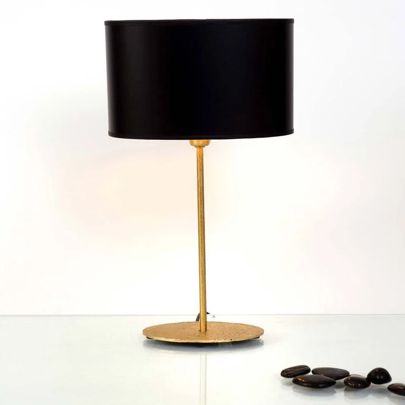 Tischleuchte Mattia Oval Eisen Gold-Schwarz