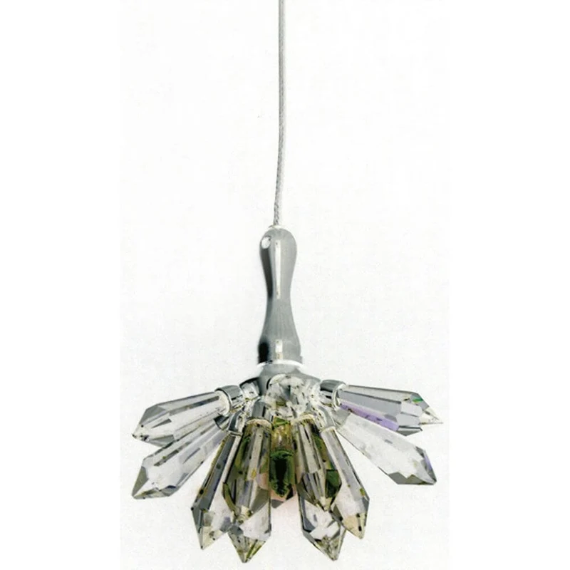 Pendelleuchte Serenata Fiore Metal verchromt-Kristallglas Silber-Klar