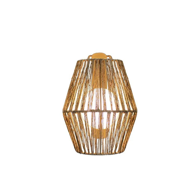 Sisine Boho-Style LED Seegras Akku-Außenwandlampe