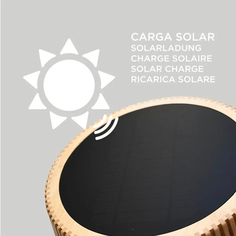 Okinawa Bambus LED Boho Stehleuchte Solar + Akku IP54