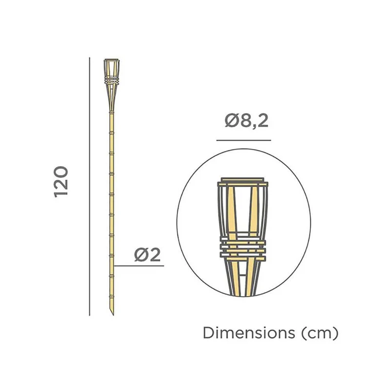 Hiama LED Solar-Erdspieß 120cm mit Flammen-Effekt