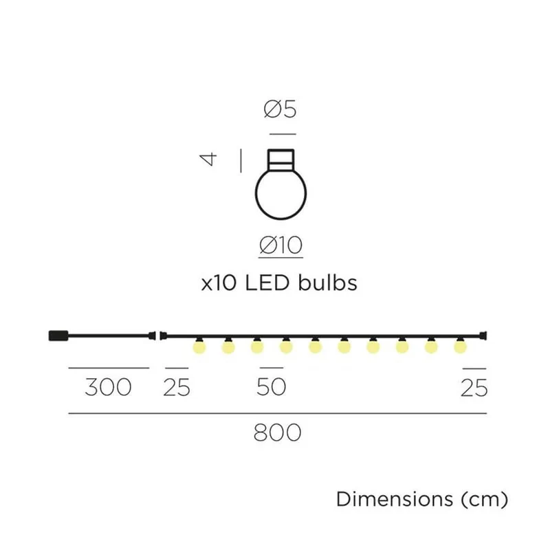 Bruna LED Biergarten Lichterkette 8m