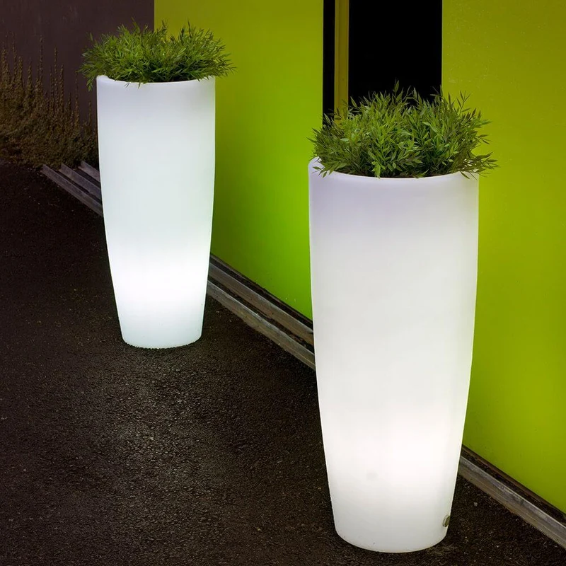 LED beleuchteter Dekotopf Bambu Big mit Akku und Fernbedienung